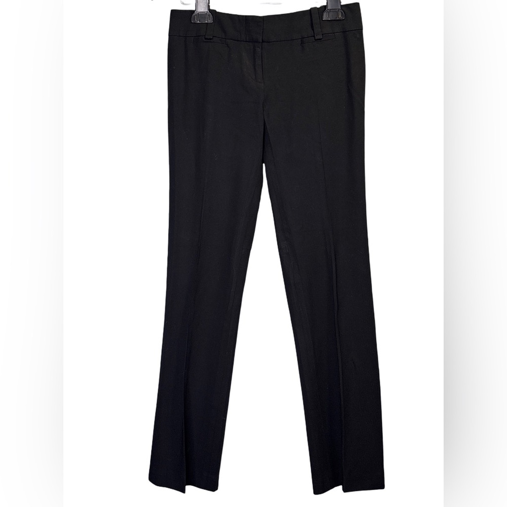 Ann Taylor Black Trousers Classic Midrise Pleated Zipper Size 0 Petite